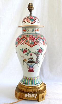 Lampe potiche porcelaine de Chine & bronze doré époque Napoléon III