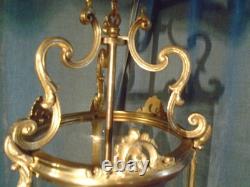 Lanterne de vestibule en bronze doré Napoléon III, vers 1870 Verres bombés