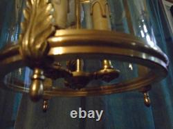 Lanterne de vestibule en bronze doré Napoléon III, vers 1870 Verres bombés