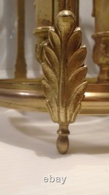 Lanterne de vestibule en bronze doré Napoléon III, vers 1870 Verres bombés