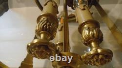 Lanterne de vestibule en bronze doré Napoléon III, vers 1870 Verres bombés