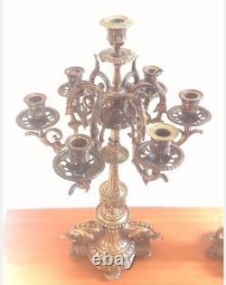 Large pair of gilt bronze candelabra 7 lights Napoleon III 19th century
