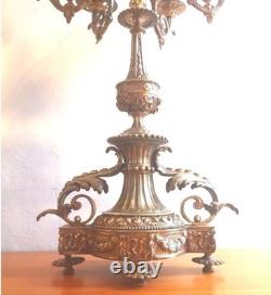 Large pair of gilt bronze candelabra 7 lights Napoleon III 19th century