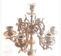 Large pair of gilt bronze candelabra 7 lights Napoleon III 19th century