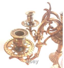 Large pair of gilt bronze candelabra 7 lights Napoleon III 19th century