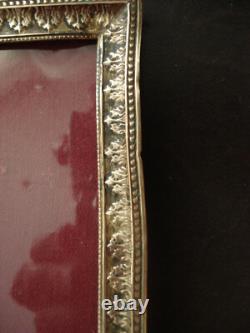 Lot 4 cadres porte-photo anciens bronze doré Napoléon III laurier noeud Louis XV