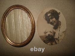 Lot 5 porte photo anciens ronds ovales dont 1 triple bronze laiton Napoléon III