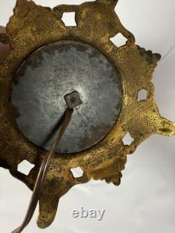 Lot De 2 Anciens Pieds De lampes En faïence Rouge Et bronze doré Napoléon III