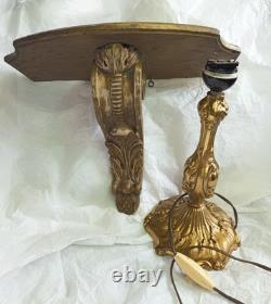 Lot Ou Par Pièce Ancien Bougeoir Lampe Bronze Doré + Console Bois Napoléon III