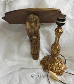 Lot Ou Par Pièce Ancien Bougeoir Lampe Bronze Doré + Console Bois Napoléon III
