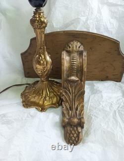 Lot Ou Par Pièce Ancien Bougeoir Lampe Bronze Doré + Console Bois Napoléon III