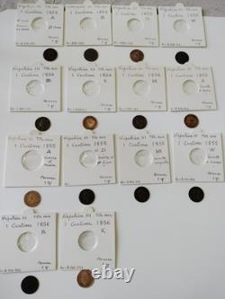 Lot de 1 Centime Napoléon III de 1853 à 1870