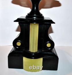 Lot de 2 Cassolettes Napoléon III Socle sellette notaire en marbre noir ancien Lot de 2 Cassolettes Napoléon III Socle sellette notaire en marbre noir ancien