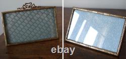 Lot de 2 porte-photo anciens XIX Napoléon III en bronze doré
