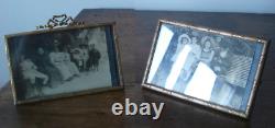 Lot de 2 porte-photo anciens XIX Napoléon III en bronze doré
