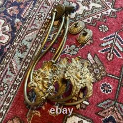 Lot de 4 crochets à rideaux patères Mascaron Louis XV époque Napoléon 3 BE RARE