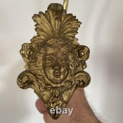 Lot de 4 crochets à rideaux patères Mascaron Louis XV époque Napoléon 3 BE RARE