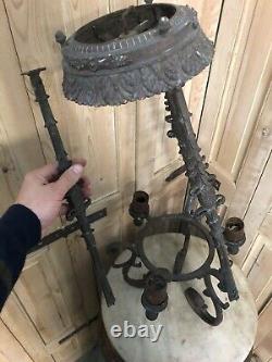 Lustre Bronze Lanterne Empire XIXeme Suspension French Lamp Napoléon III