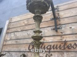 Lustre Bronze Napoléon III Gaz XIXeme Lampe a Pétrole Empire
