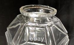 Lustre Lanterne Cristal Epais Ovoide A Facettes Monture Bronze Napoleon III