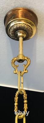 Lustre Napoleon III 3lum. Bronze véritable Mathieu Fall France années 60