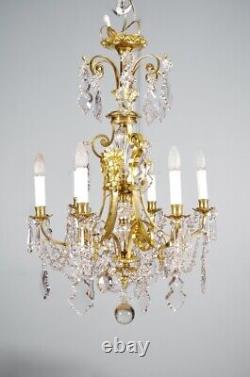 Lustre Napoléon III bronze et cristal