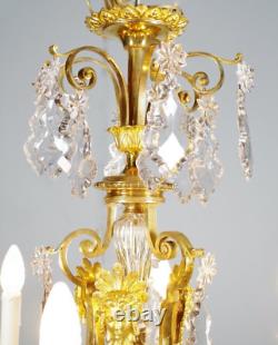 Lustre Napoléon III bronze et cristal