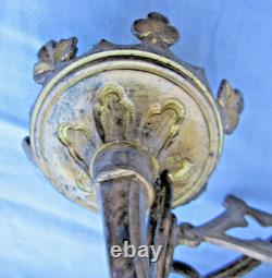 Lustre d'église XIXème Renaissance en bronze, chandelier à 6 feux, Napoléon III