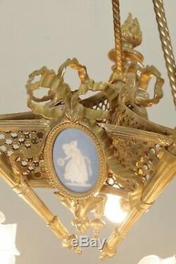 Lustre style Louis XVI bronze doré Wedgwood Napoléon III