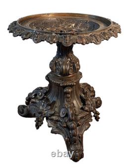 MAGNIFIQUE CASSOLETTE OU CENTRE DE TABLE EN BRONZE A DECOR VEGETAL XIX ème S