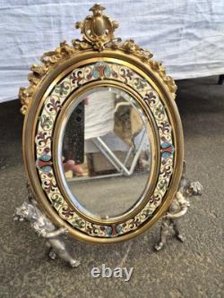 MAISON GIROUX, miroir en bronze à incrustations cloisonnées, EPOQUE Napoléon III