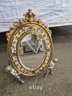 MAISON GIROUX, miroir en bronze à incrustations cloisonnées, EPOQUE Napoléon III