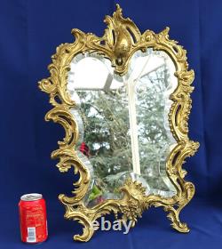 MIROIR DE TABLE BRONZE DORE STYLE LOUIS XV ROCAILLE du XIXème Siècle