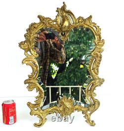 MIROIR DE TABLE BRONZE DORE STYLE LOUIS XV ROCAILLE du XIXème Siècle