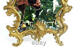 MIROIR DE TABLE BRONZE DORE STYLE LOUIS XV ROCAILLE du XIXème Siècle