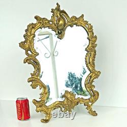 MIROIR DE TABLE BRONZE DORE STYLE LOUIS XV ROCAILLE du XIXème Siècle