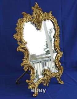 MIROIR DE TABLE BRONZE DORE STYLE LOUIS XV ROCAILLE du XIXème Siècle