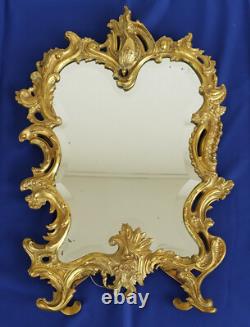 MIROIR DE TABLE BRONZE DORE STYLE LOUIS XV ROCAILLE du XIXème Siècle