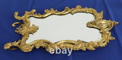 MIROIR DE TABLE BRONZE DORE STYLE LOUIS XV ROCAILLE du XIXème Siècle