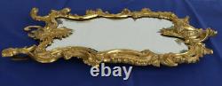 MIROIR DE TABLE BRONZE DORE STYLE LOUIS XV ROCAILLE du XIXème Siècle