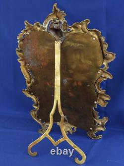 MIROIR DE TABLE BRONZE DORE STYLE LOUIS XV ROCAILLE du XIXème Siècle