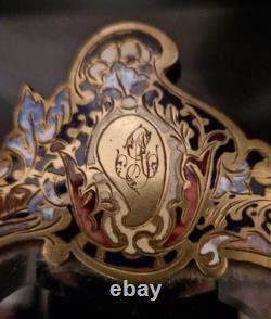 MIROIR XIX ème FACE A MAIN BRONZE ÉMAILLÉ NAPOLÉON III