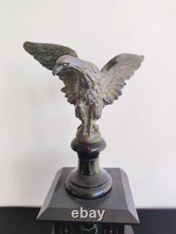 Magnifique Aigle Impériale, Bronze Patiné Et Marbre 19eme Siècle Empire Napoléon