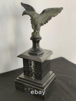 Magnifique Aigle Impériale, Bronze Patiné Et Marbre 19eme Siècle Empire Napoléon