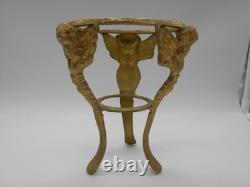 Magnifique Grand Socle Decor De Putti / Anges En Bronze Pour Vase Potiche