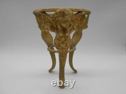 Magnifique Grand Socle Decor De Putti / Anges En Bronze Pour Vase Potiche