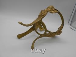 Magnifique Grand Socle Decor De Putti / Anges En Bronze Pour Vase Potiche