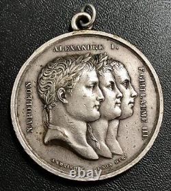 Médaille NAPOLEON, ALEXANDRE I, F. GUILLAUME III La paix de TILSIT 1807