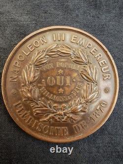 Medaille Napoléon III Plébiscite du 8 mai 1870 Bronze