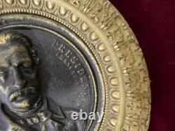 Médaille bronze L. Napoléon, cadre bronze doréP 650g, D 155mm, 19ème
